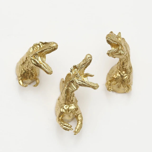 Luxury Dinosaur Wall Coat Rack / Door Knob™ | Brass Dinosaur Coat Hangers and Knobs