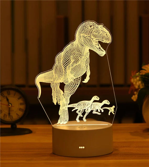 3D Dinosaurus Lamp™ | Led Dino Lamp Usb Acryl Glazen Tafel Nachtlampje Decor