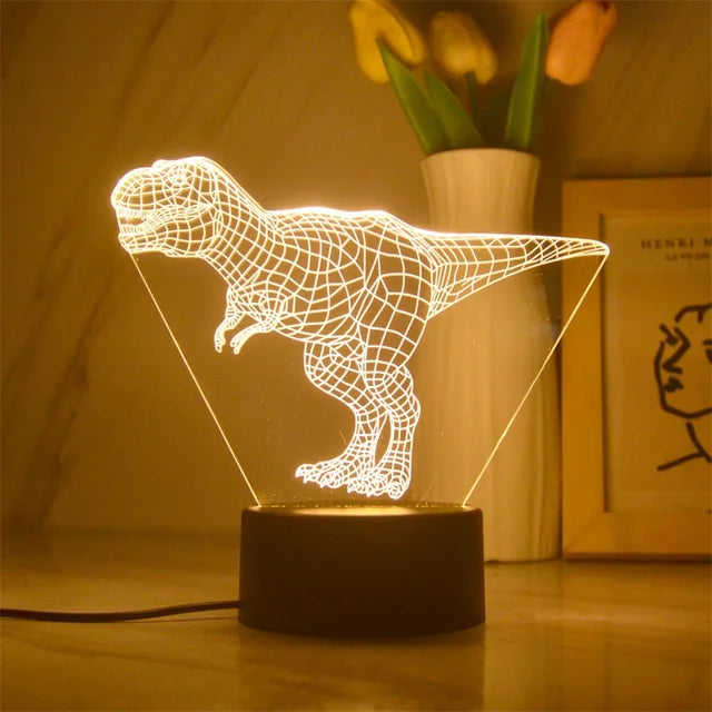 3D Dinosaurus Lamp™ | Led Dino Lamp Usb Acryl Glazen Tafel Nachtlampje Decor