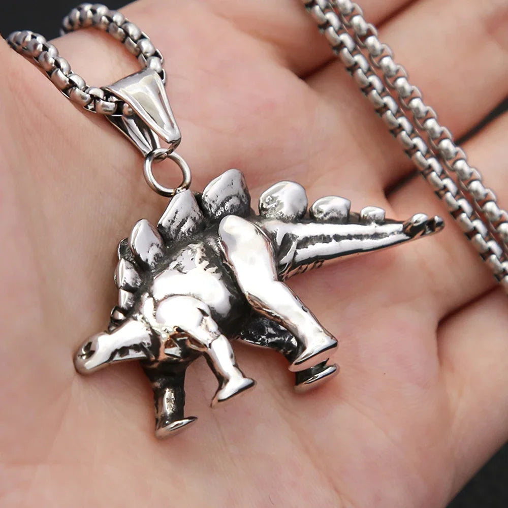 Stegosaurus Retro Design Dinosaur Pendant