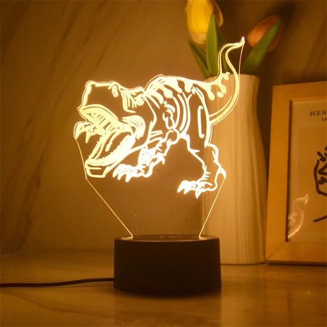 3D Dinosaurus Lamp™ | Led Dino Lamp Usb Acryl Glazen Tafel Nachtlampje Decor