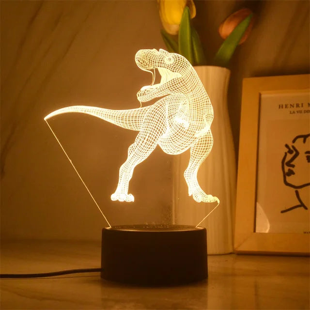 3D Dinosaurus Lamp™ | Led Dino Lamp Usb Acryl Glazen Tafel Nachtlampje Decor