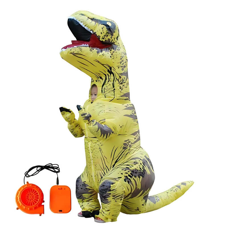 Dino Rave™ | Opblaasbaar Dinosauruskostuum voor Volwassenen en Kinderen - Dé Hit voor elk Feest!