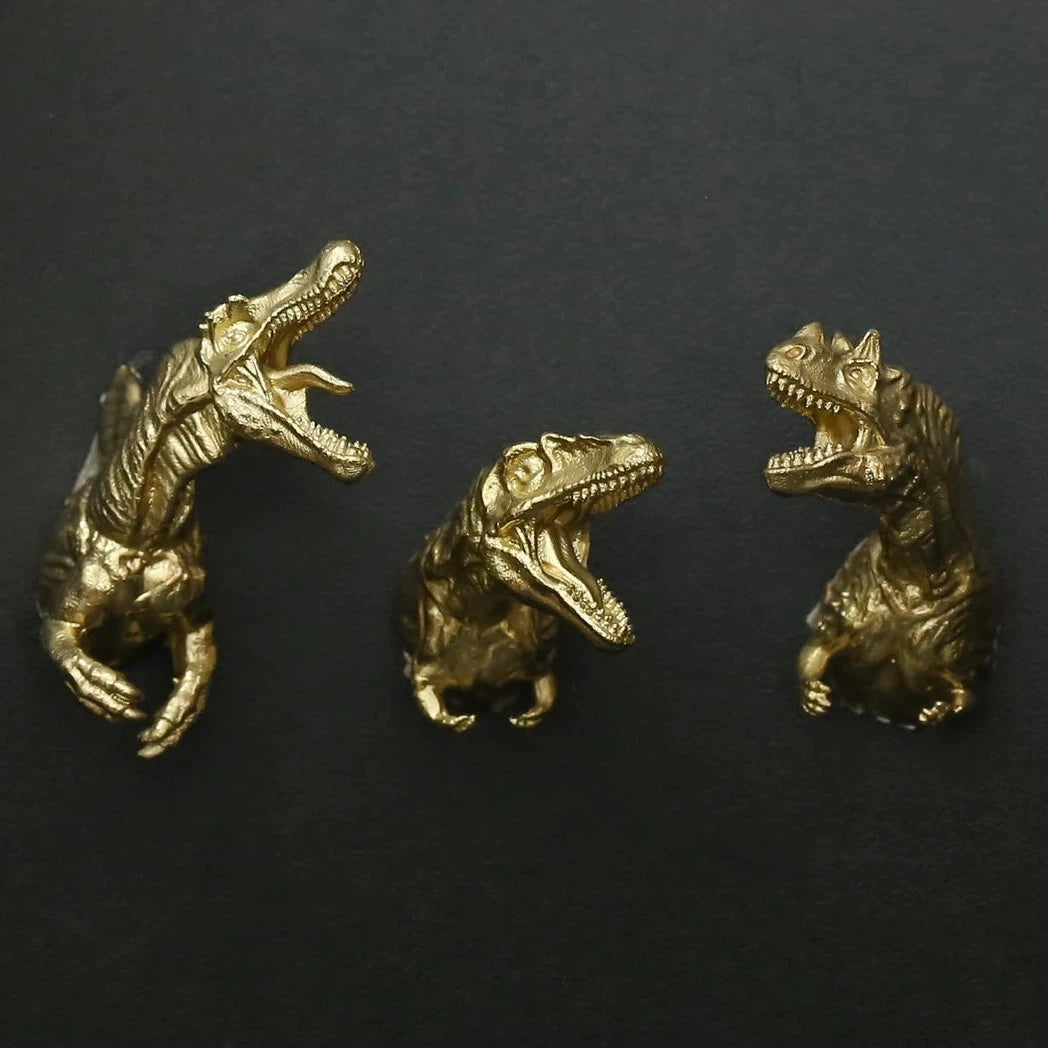 Luxury Dinosaur Wall Coat Rack / Door Knob™ | Brass Dinosaur Coat Hangers and Knobs